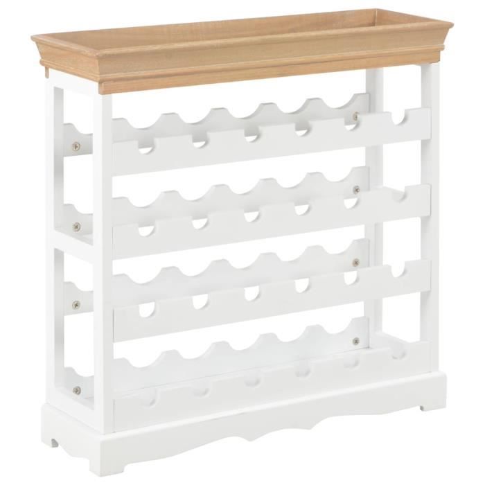 Armoire à vin Casier à bouteilles Cave à vin Range Blanc 70 x 22,5 x 70,5 cm MDF