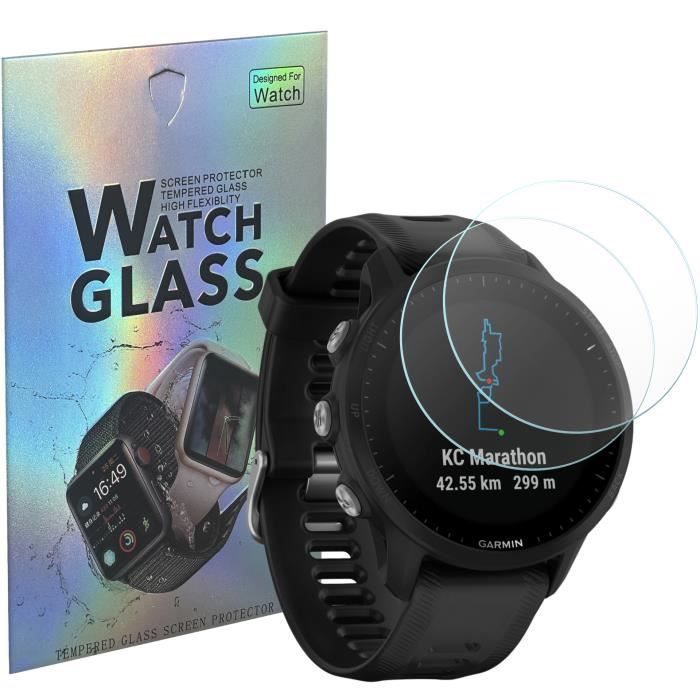 Verre Trempé pour Garmin Forerunner 955 - Forerunner 955 Solar [Lot de 2] Film Protection Ecran Montre Anti Rayure Phonillico®