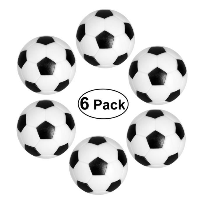 6pcs 32mm Table Football Petit Black & Blanc Mignon Creative Portable Mini Ballon de football baby-foot jeux de cafe - bar