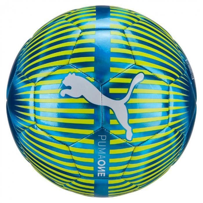 Ballon Puma One Chrome - bleu vif-blanc-jaune fluo - Taille 5
