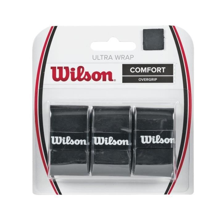 Wilson Surgrip, Ultra Wrap Overgrip, 3 pièces, Noir, WRZ403000
