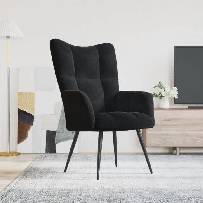 Fauteuil de relaxation - mango - Noir Velours - 61x70x96 5 cm M12328079