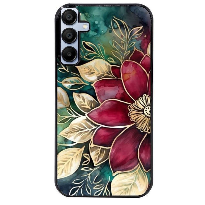 Coque Hydrogel Pour Samsung Galaxy A16 4G/5G - Motif Fleur Pastel Sur Fond Noir, Marque Taperso, Neuve