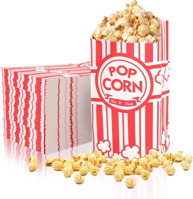 100 Pièces Sacs à Popcorn En Papier Kraft - Petits Sacs à Bonbons Jetables Pour Fêtes, Cinéma Et Noël