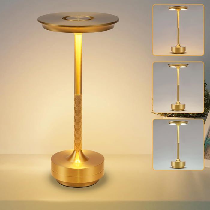 Homefire Lampe de chevet sans fil à piles - Lampe de table LED tactile à intensité variable avec batterie rechargeable USB Lampes