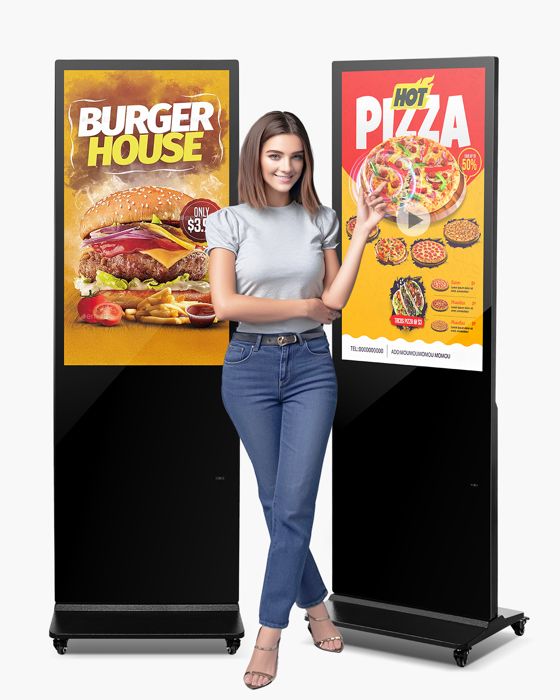 Écran daffichage Numérique-VEVOR-Porte-affiche-43 Pouces-Kiosque Numérique Tactile-Écran LCD UHD 2K-2 Go de RAM et 32 Go de ROM