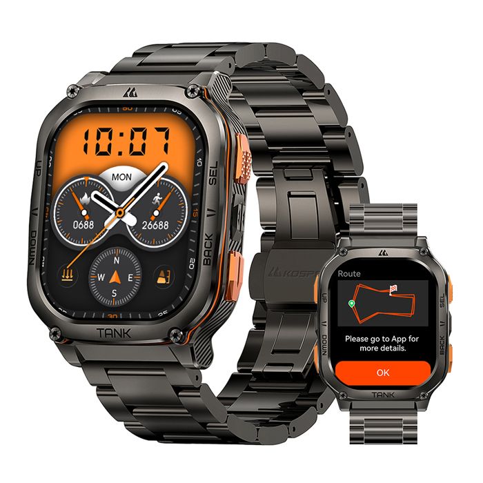 Montre connecté Homme KOSPET M3 Ultra Montre Sport GPS 50m Etanche40+ JoursRépondreappelerSommeil Tracker 2 Bandes
