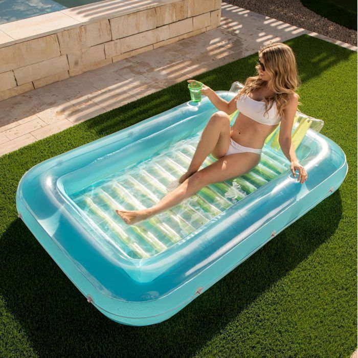 Lot de 2 Matelas gonflables pour Piscine, Flottantes Hamac Jouet pour Adulte, 4 en 1 Accessoires