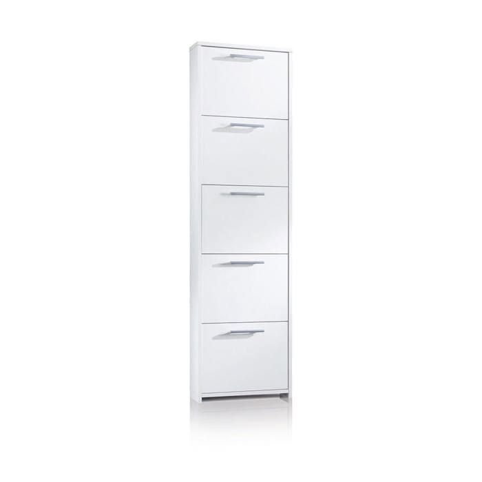 MEUBLE À CHAUSSURES EN BOIS BLANC À 5 PORTES PEU ENCOMBRANT MEUBLE À CHAUSSURES EN BOIS BLANC À 5 PORTES PEU ENCOMBRANT