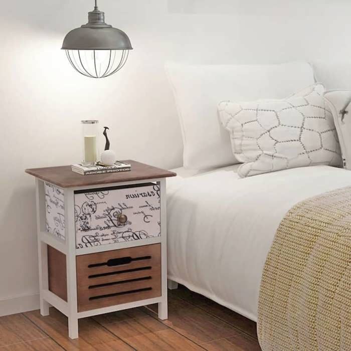 SOLO - Table de Chevet/Table de Nuit(rectangle) - JILLES - Table dintérieure pour chambre 2 pcs Bois FT4909989