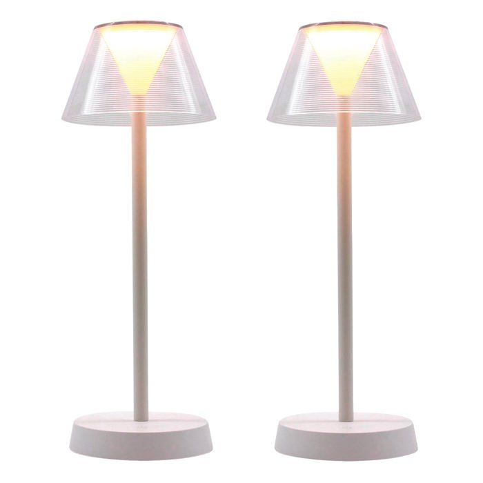 2 Lampes de table sans fil BEVERLY blanc H34cm 2 Lampes de table sans fil BEVERLY blanc H34cm