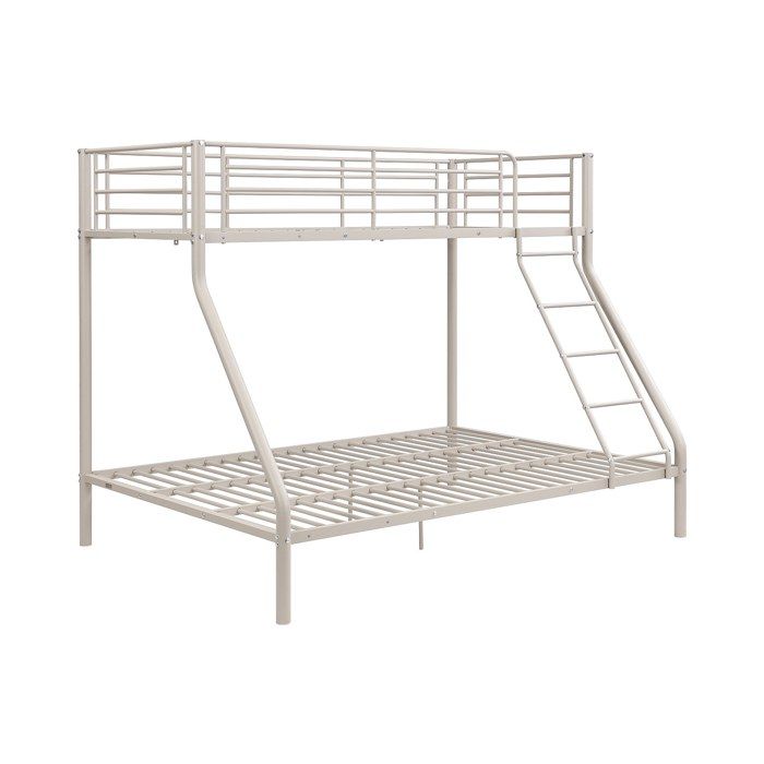 Lits superposés - 90 et 140 x 190 cm - Acier – Beige - ELEVATIO III
