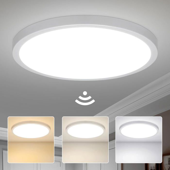 Plafonnier LED avec détecteur de mouvement - EVERWOL - 28W 2800 lm - Capteur radar 5.8G - Capteur crépusculaire