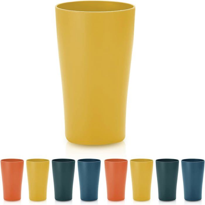 Lot de 8 Gobelets en Plastique Réutilisables Tasses Incassables en PP Sans BPA Idéal pour Camping  ACCESSOIRES FABRICATION MAISON