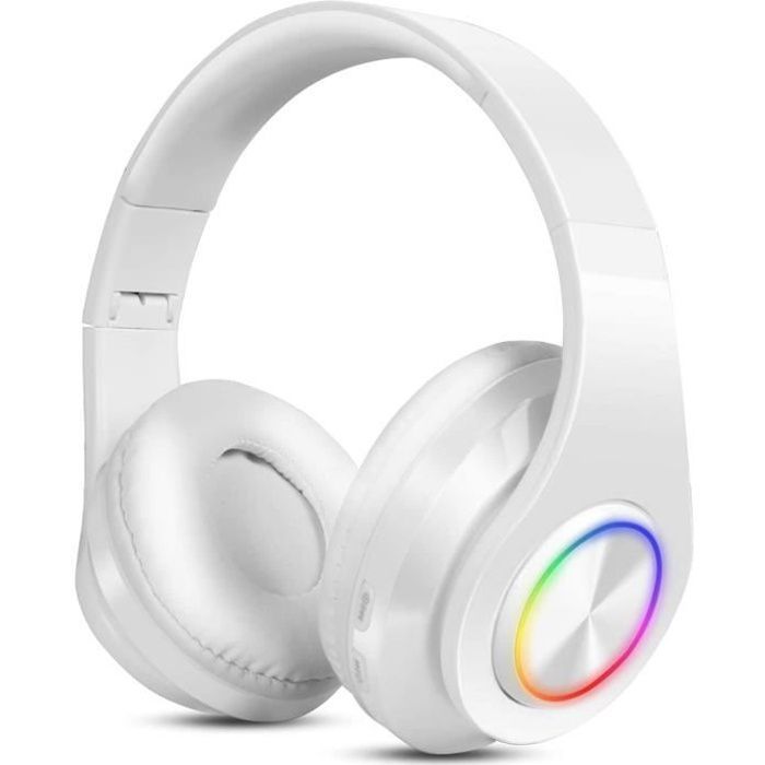 Casque Bluetooth sans Fil Casque Audio stéréo Pliable sans Fil et Filaire avec Micro intégré FM Mode Autonomie de 20 hrs
