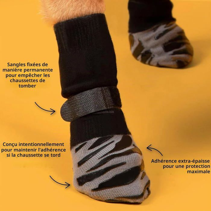 Lot de 2 paires chaussettes antidérapantes chien taille M ZELVAKO