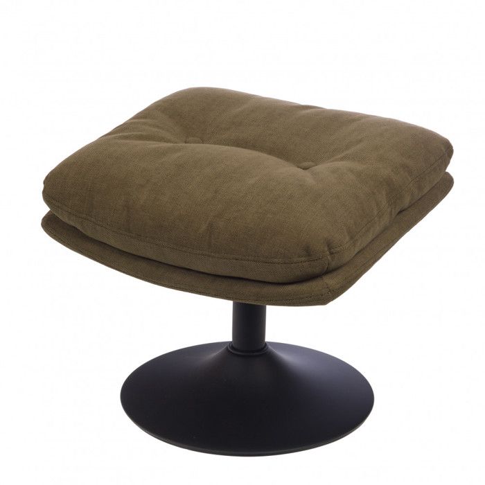 Repose-pieds en tissu kaki avec piètement noir Magnum - Amadeus