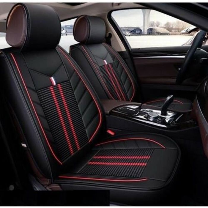 Housses Couvre-Sièges Avant Noir Rouge avec Broderie Pour Peugeot 207 208 3008 2008 308