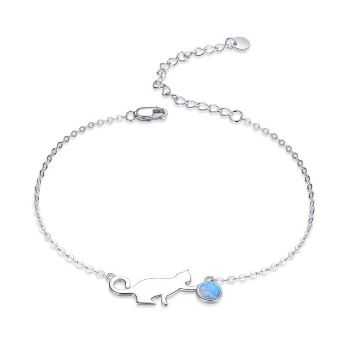 Bracelet motif CHAT 14 cm environ réglable
