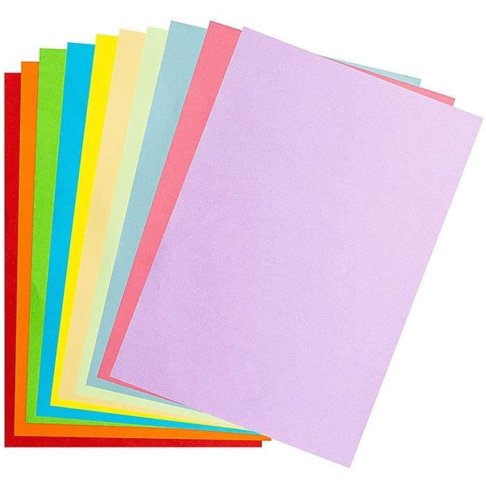 ManYing 100 Feuilles de Papier Coloré A5 Feuille Cartonnée Couleur
