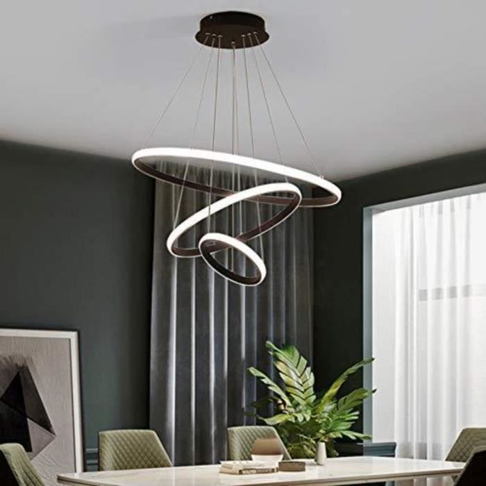 Goeco Plafonnier à LED, plafonnier moderne à LED 76 W, cercle noir