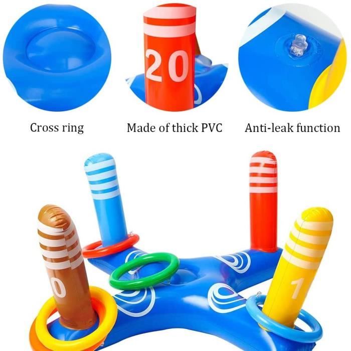 Jeux de Piscine Gonflables, Jeu de Lancer Extérieur pour Adultes, Familles et Adolescents (Orange) - Jeux - Jouets