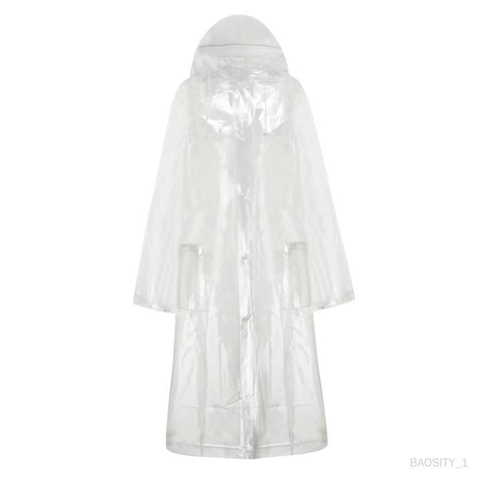 Poncho de pluie a capuche transparent impermeable pour hommes femmes vetements d exterieur M Cdiscount Pret a Porter