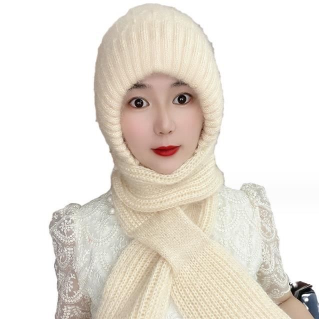 Écharpe à capuche for femme - Chapeau d'hiver chaud et épais - Protection  auditive intégrée - Écharpe à