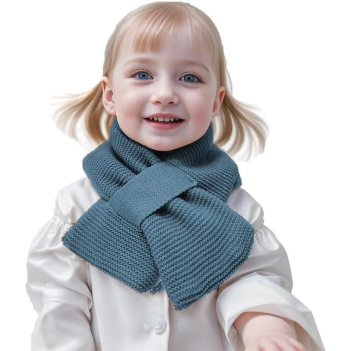 Écharpe À Croisée Enfant Unisexe Cache Cou Chaud Bébé Fille Garçon Foulard  En Tricotée Automne Hiver Tour De Cou Protection [u580]