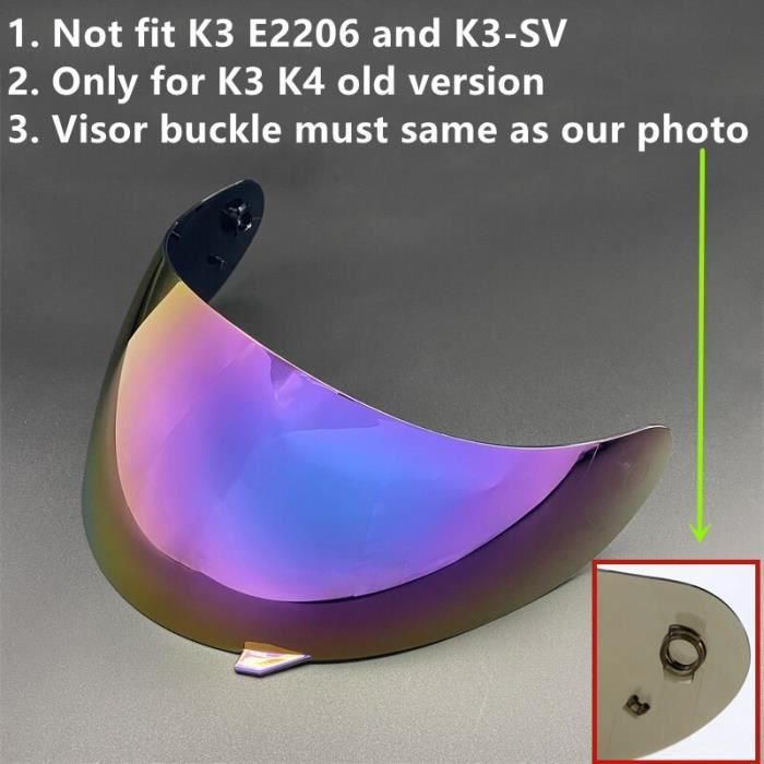 Visiera Casco AGV K3 K4 - Lente Sostitutiva, Anti UV E Appannamento, Colori Blu E Viola