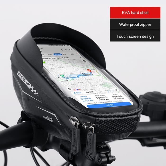 Sacoche Vélo Téléphone Étanche, Support Téléphone Vélo Cadre Guidon pour  Smartphone sous 6,5 Pouces - noir - Cdiscount Sport