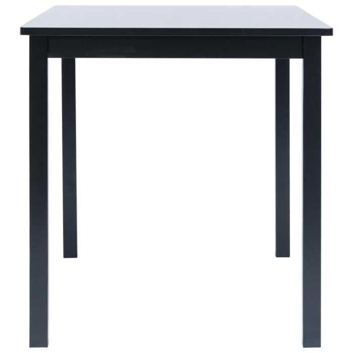 table de salle à manger - mee - noir - bois d'hévéa massif - 114x71x75 cm