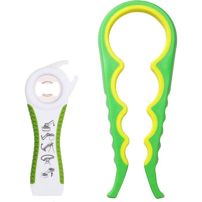 Ouvre-Bocal à Vis Pour Mains Faibles - Poignée Ergonomique - Ajustable 2.5-10cm - Idéal Pour Arthrite