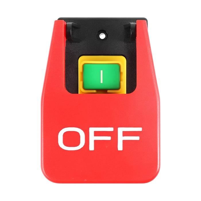 Interrupteur Arrêt Urgence Gokelomg - 250V 16A - Bouton Rouge IP55 - Pour Machines
