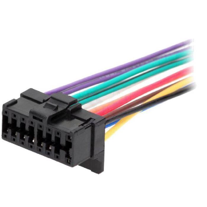 connecteur noir Alpine Cable compatible avec Autoradio Alpine 16PIN Fils nus 