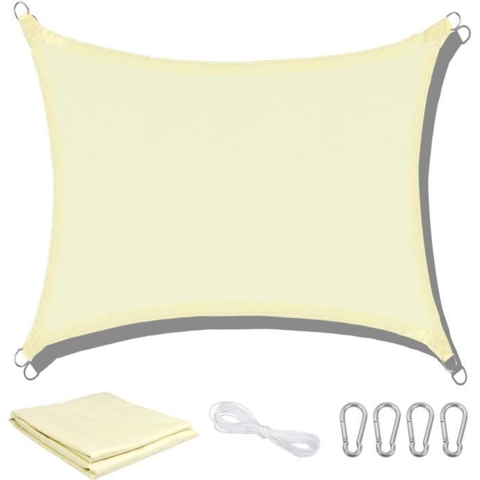 LATRAT Voile D'ombrage Rectangulaire 3x3m - Protection UV 95% - Imperméable Et Respirant Pour Jardin Et Terrasse - Gris