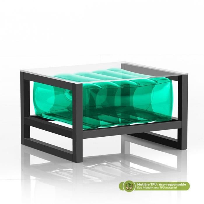 yoko table basse eko structure en aluminium vert cristal mojow