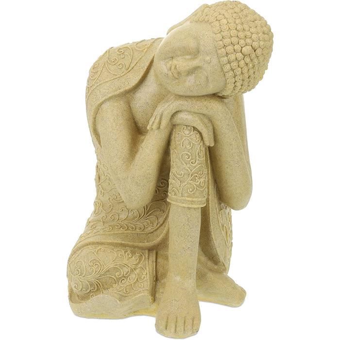 Statue Solaire Bouddha Jardin - Résine, LED Lotus, 15x13x29.5 Cm, Décoration Zen Extérieure - 4