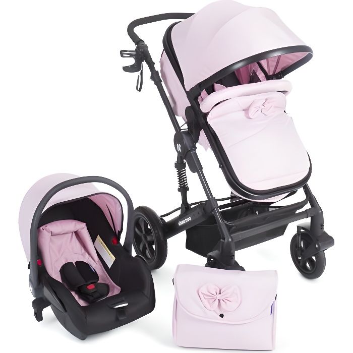 poussette rose 3 en 1