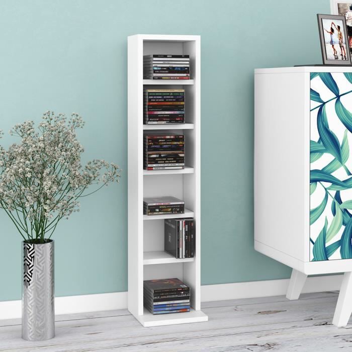 etagere murale bibliotheque,montage horizontal/vertical.Blanc mate