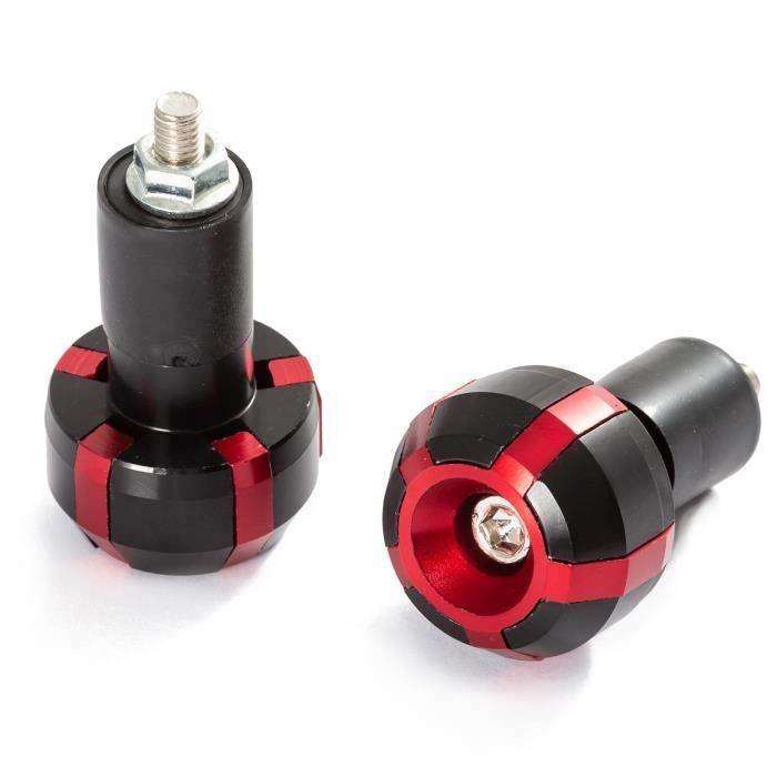 Pair Adaptateurs Embouts Equilibrage Guidon Poignées 17mm Moto Scooter Rouge
