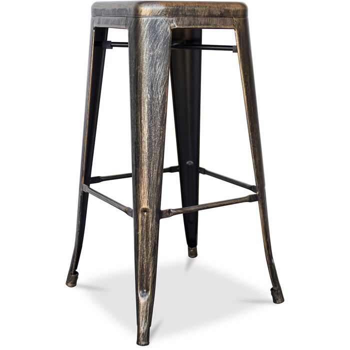 Tabouret de bar – industriel – Acier – 76 cm – Metalix Bronze métallisé