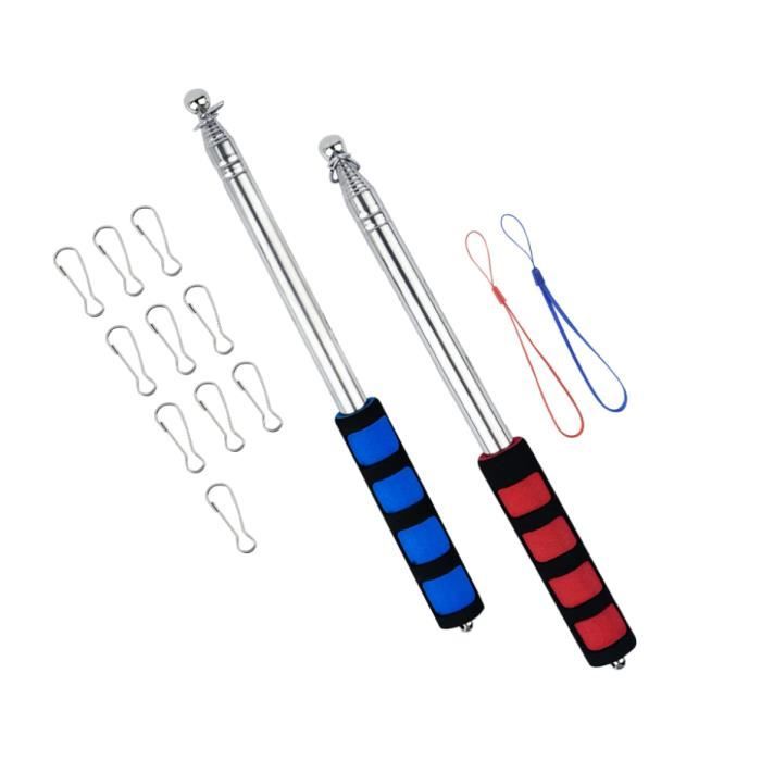 2 Pièces 1 Mâts Télescopiques Drapeaux De Guide Touristique