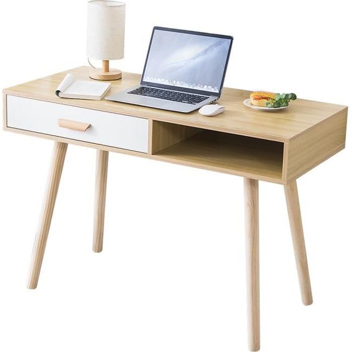 Bureau Scandinave Pieds De Table En Bois Massif Table Ordinateur Avec Un Tiroir 110x75x50cm Achat Vente Bureau Bureau Scandinave Pieds De Soldes Sur Cdiscount Des Le 20 Janvier Cdiscount