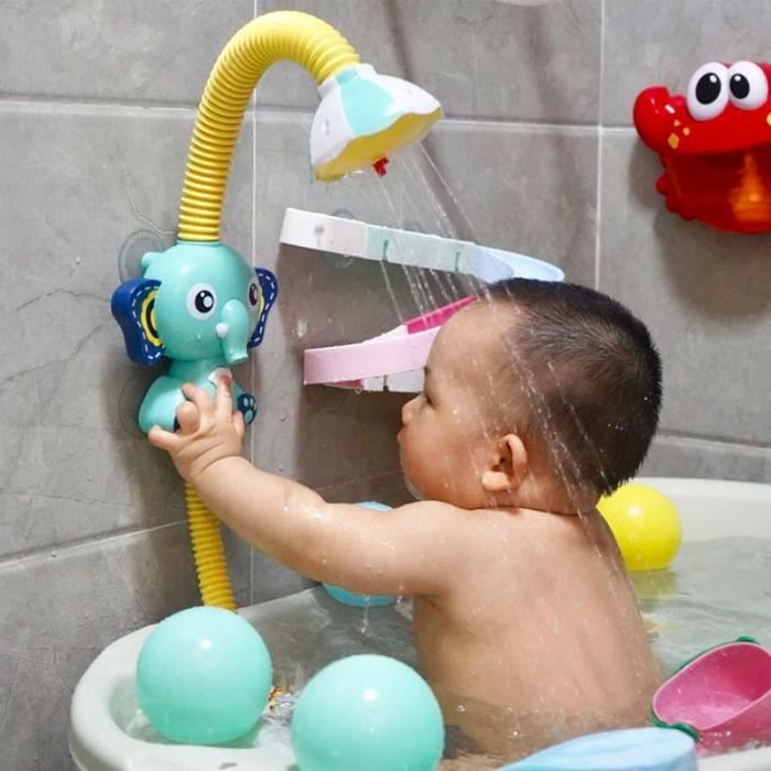 Jouet de bain douchette éléphant bleu - Made in Bébé