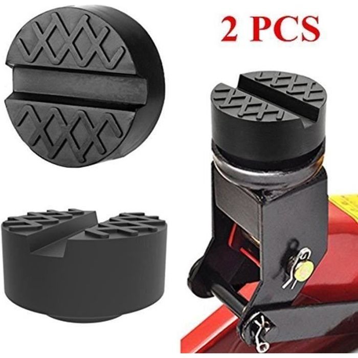 4 Patins Caoutchouc Pour Cric - Protection Anti-Dérapante Pour Plates-Formes Et Crics De Voiture - Noir