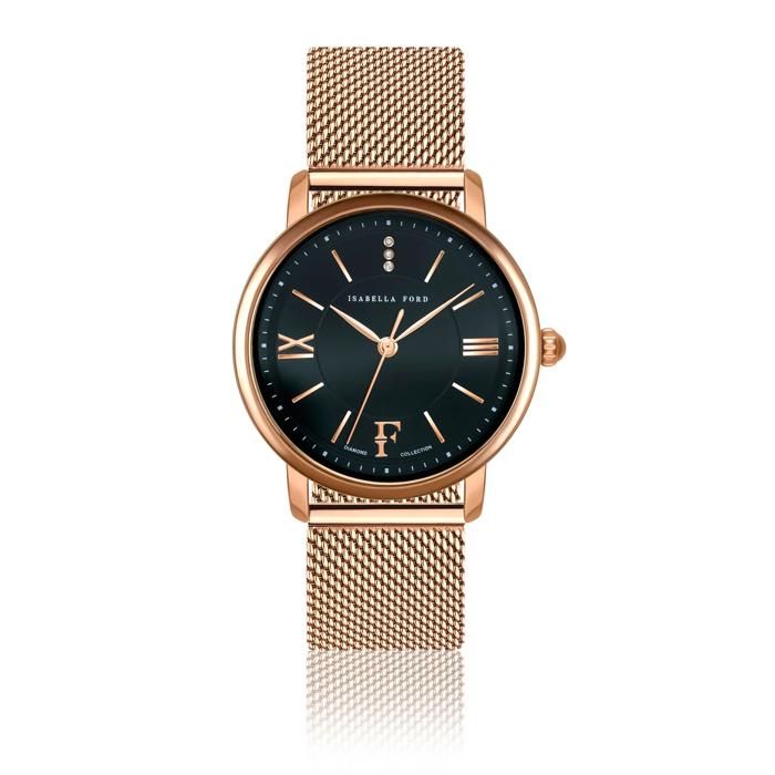 Montre mesh femme Isabella Ford Aurora - rose gold - 36 mm