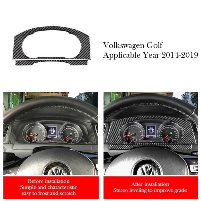 Accessoires auto intérieurs,Autocollant de décoration en Fiber de carbone  véritable, pour VW Volkswagen Golf 7, - Type Dashboard - Cdiscount Auto