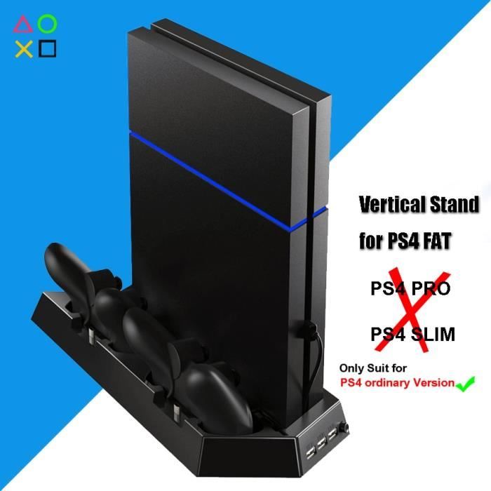 Jeux vidéo,PS4 Console support Vertical double contrôleur chargeur 2  refroidisseur ventilateur de refroidissement pour Sony