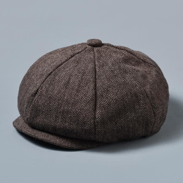 Casquette Gavroche Enfant Mintgreen - Style Tweed Chevrons - Baker Boy Avec Nœud Papillon